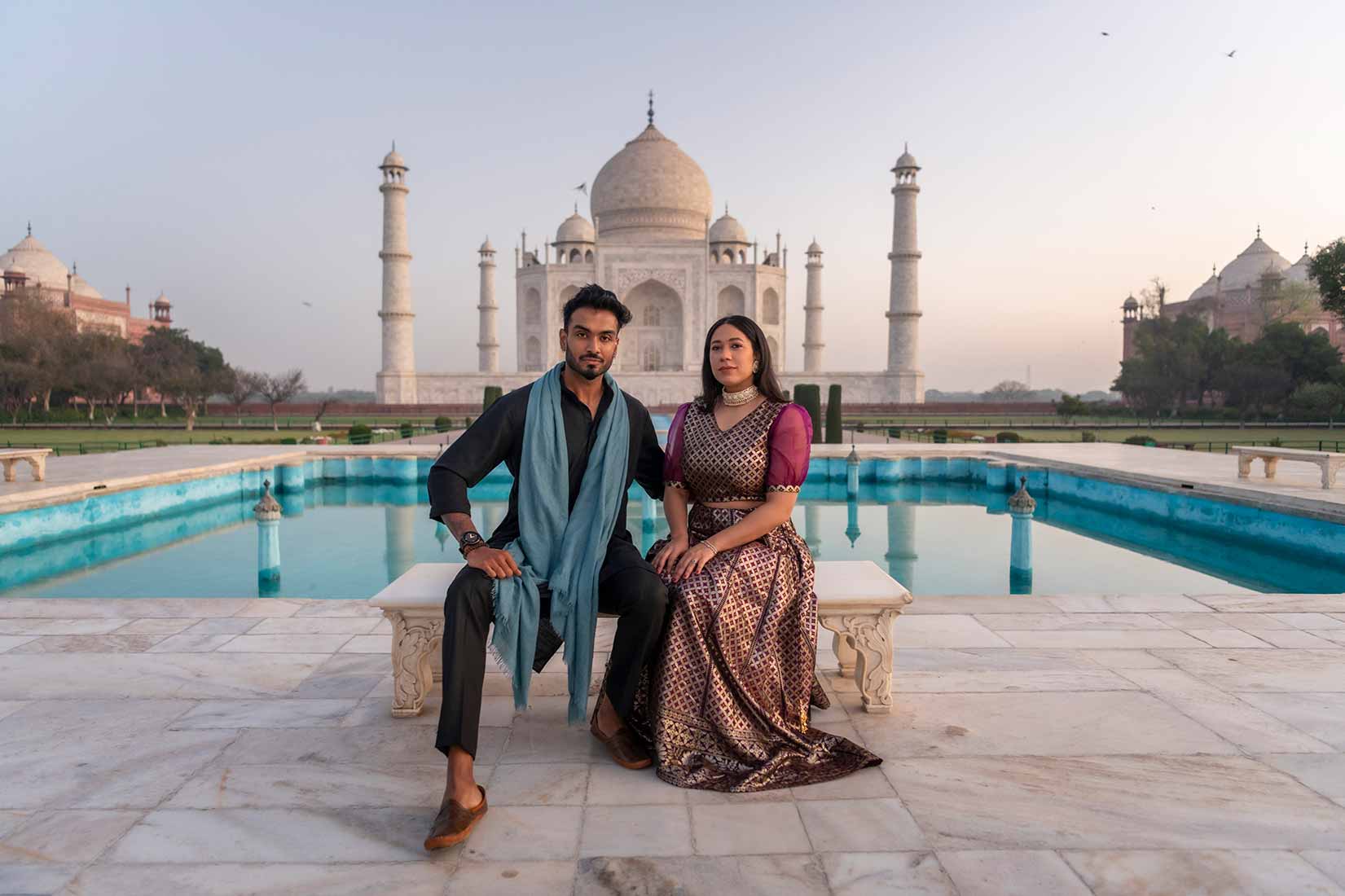 Photography Poses for Men at Taj Mahal, India